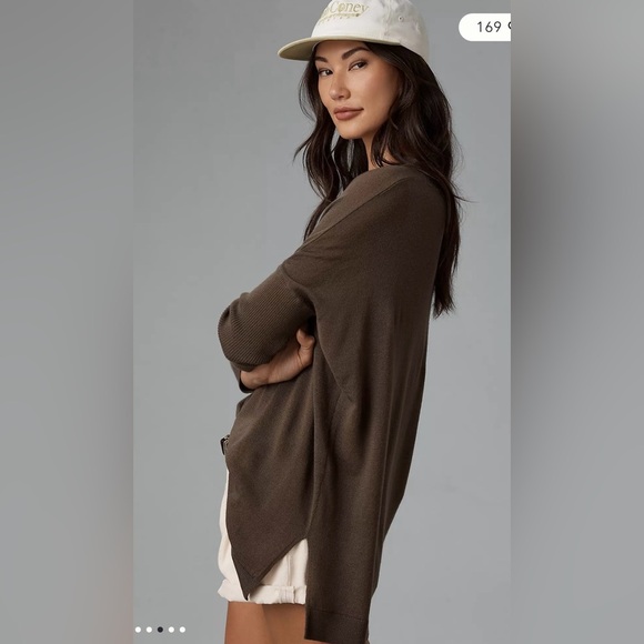 Merino Wool Anthropology Maeve Oversized Crew-Neck Sweater Size XS ~ fits Large - Picture 5 of 10